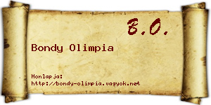 Bondy Olimpia névjegykártya